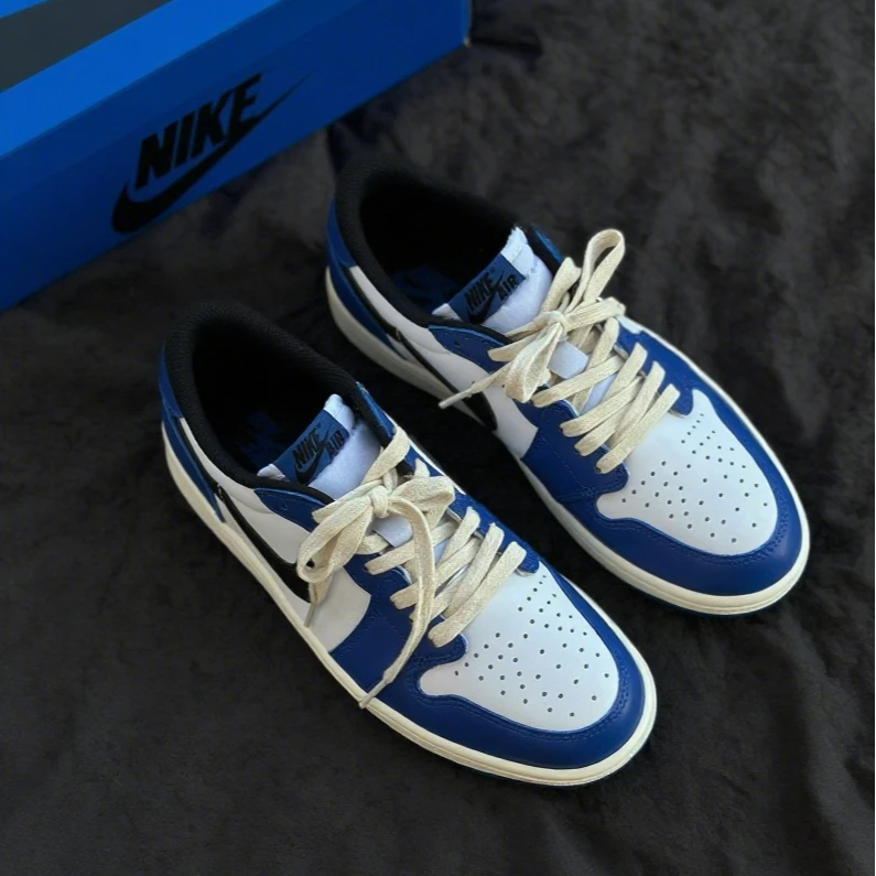 Air Jordan 1 Low男款蓝白黑舒适百搭耐磨低帮篮球鞋官方正品