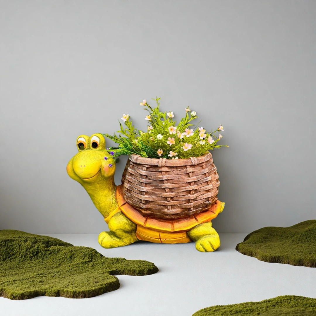 户外庭院可爱园林乌龟花园创意花盆地面装饰阳台卡通创意盆栽摆件