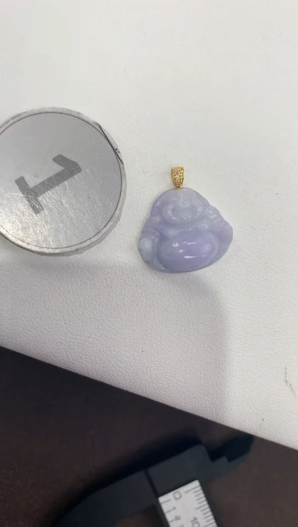 颈饰18K金镶嵌翡翠天然缅甸a货翡翠
