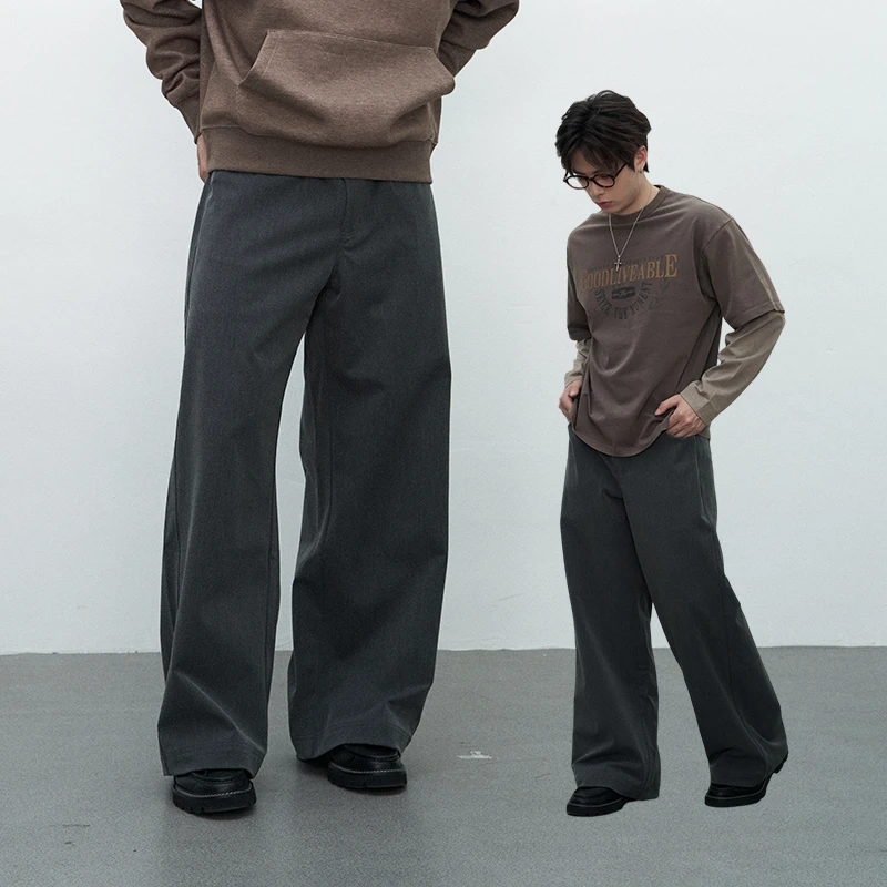 GOODLIVEABLE 混纺TR面料廓形版型西裤垂坠感高级感通勤休闲裤