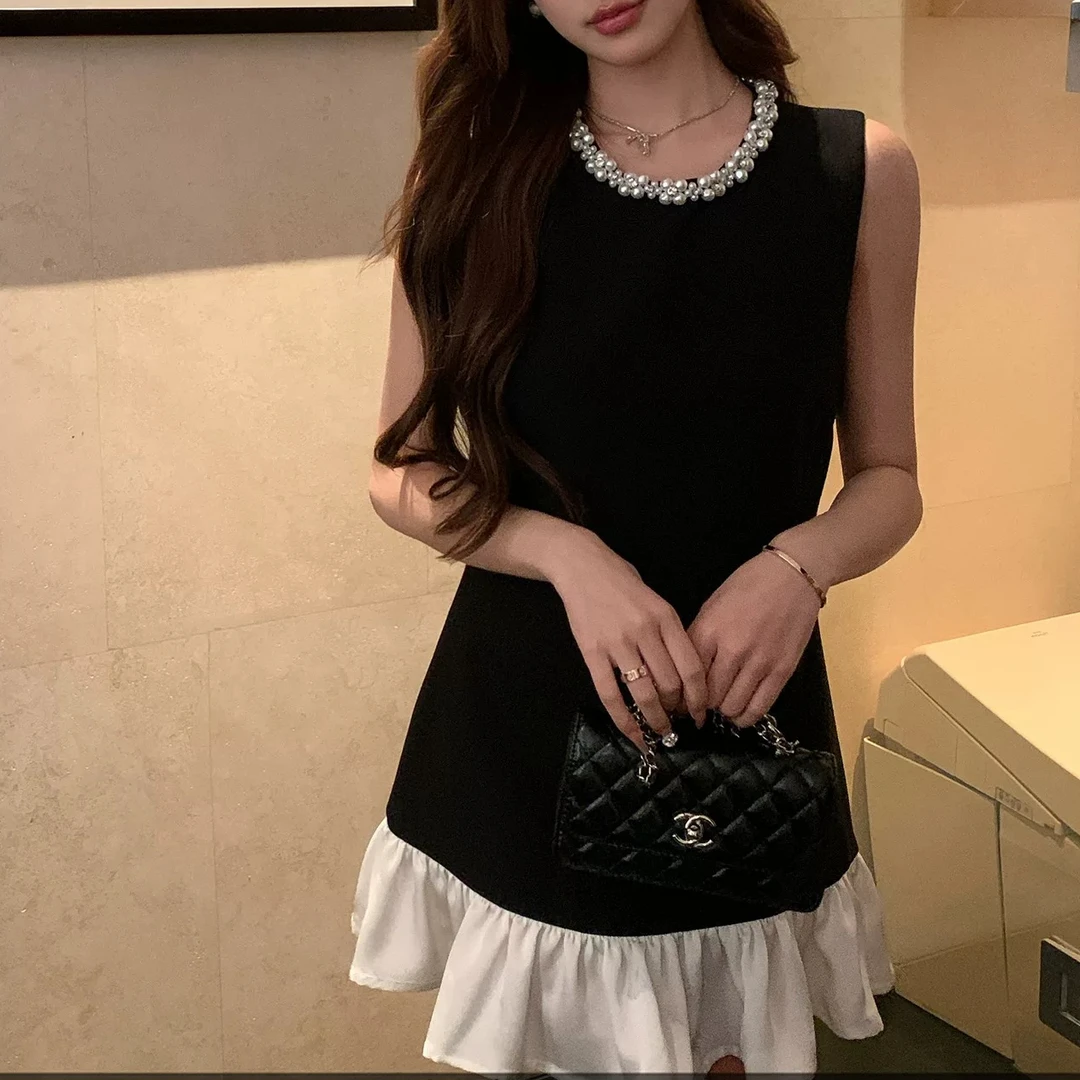 短裙圆领法式春季无袖夏季连衣裙百搭针织时尚西域风