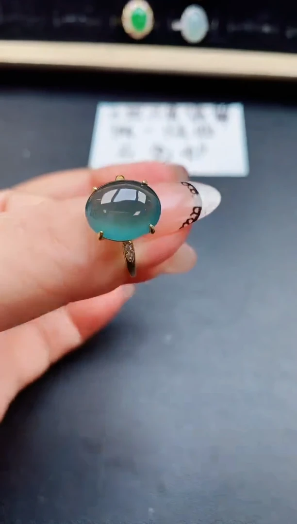 翡翠戒指银S925镶嵌8550