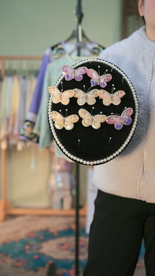 【闪购商品】刺绣苏绣蝴蝶发夹