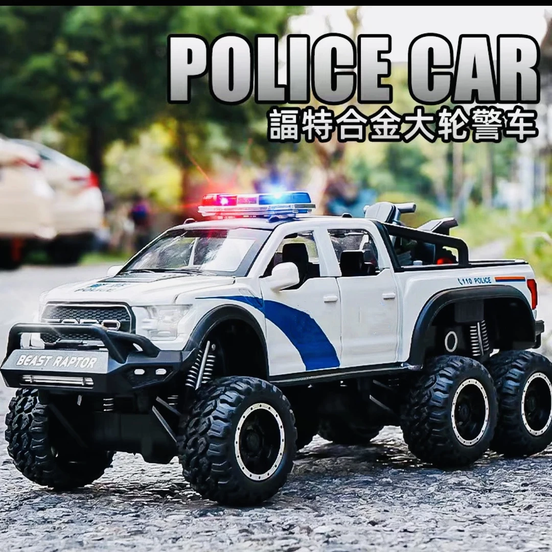 福特猛禽合金警车【新人福利】玩具车声光音效全门可开六轮