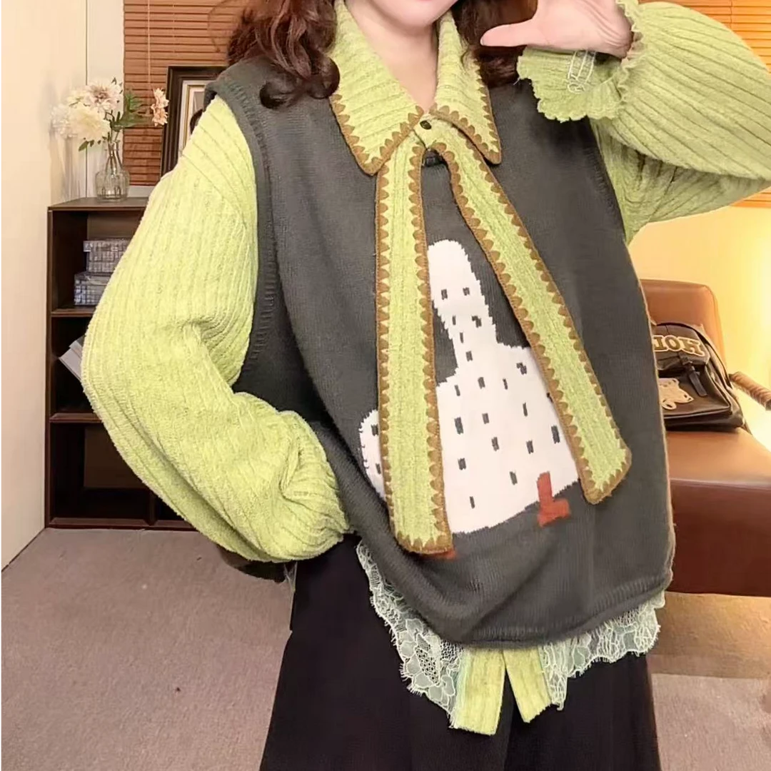 【你好鸭】2025韩系简约百搭软糯慵懒毛衣马甲