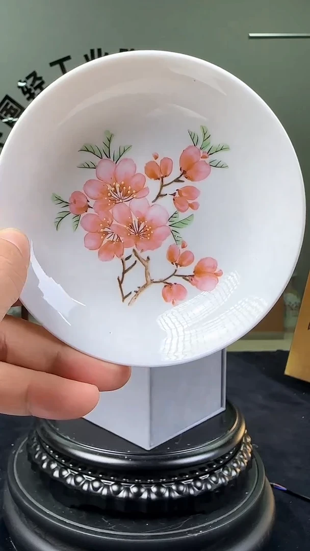 碟甄选-水点桃花三寸蘸碟