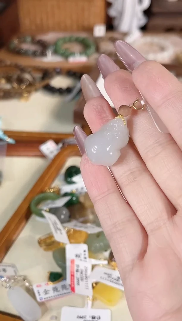 吊坠(不含链)银S925镶嵌和田玉多样性发其一孤品默认微瑕