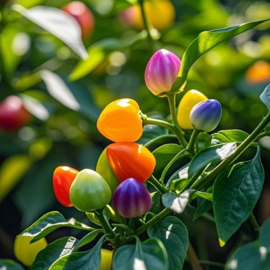 【五彩椒】辣椒盆栽带果发货花卉绿果蔬盆栽