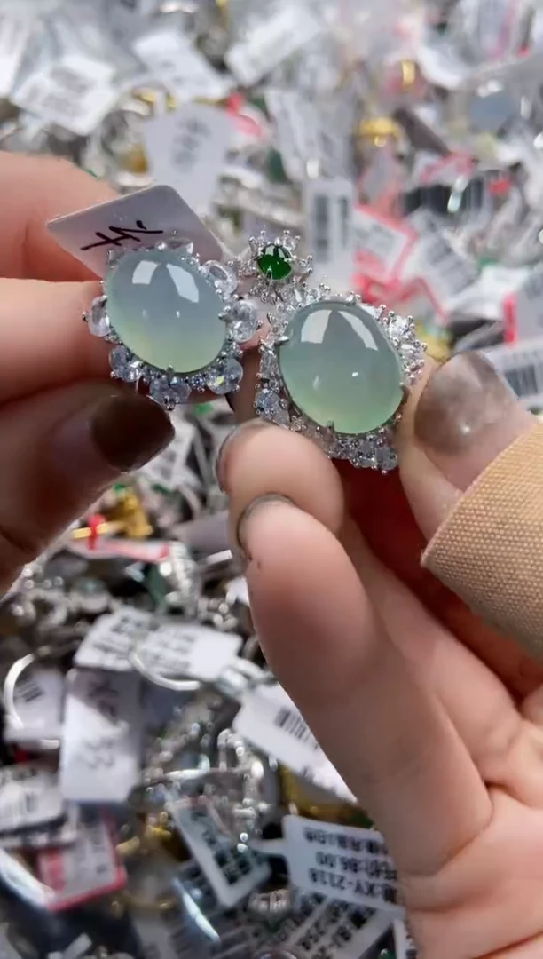 银S925镶嵌戒指翡翠8888----1