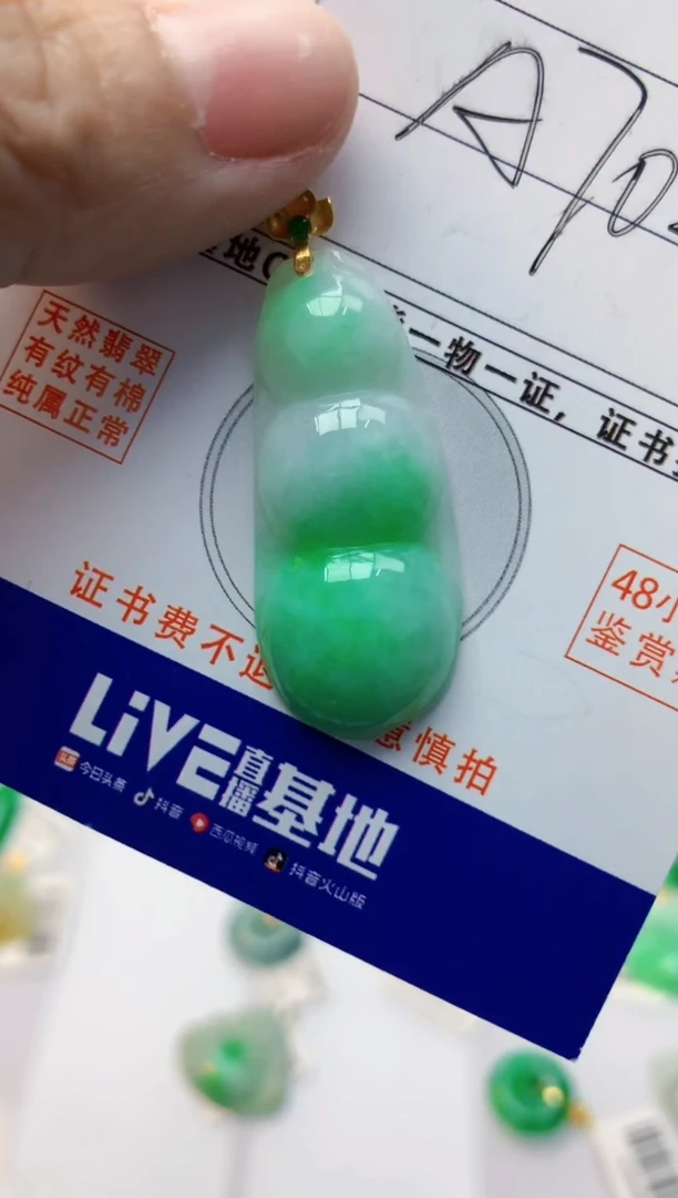 颈饰18K金镶嵌翡翠天然A货翡翠百元以上9元证书费自理