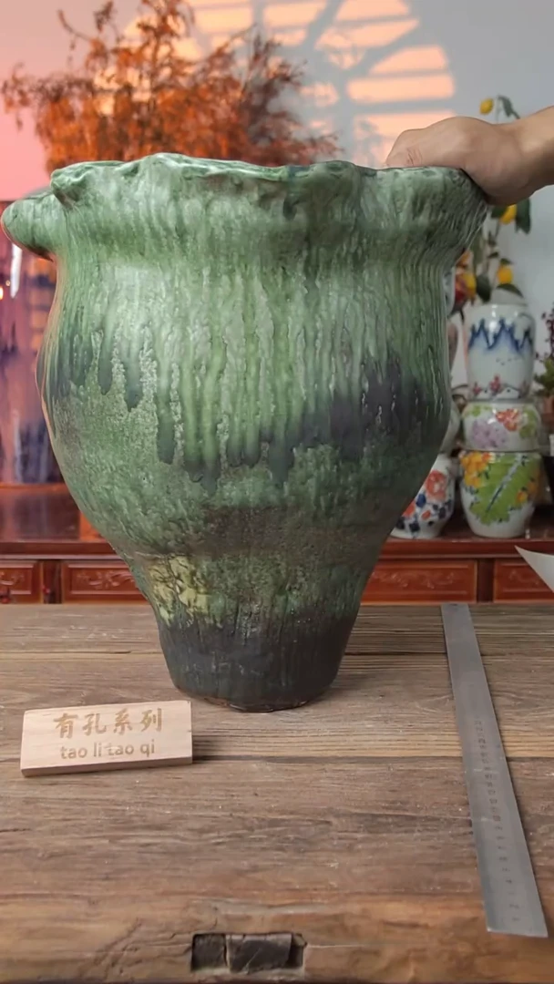 花盆口径27-35高度35编号绿色