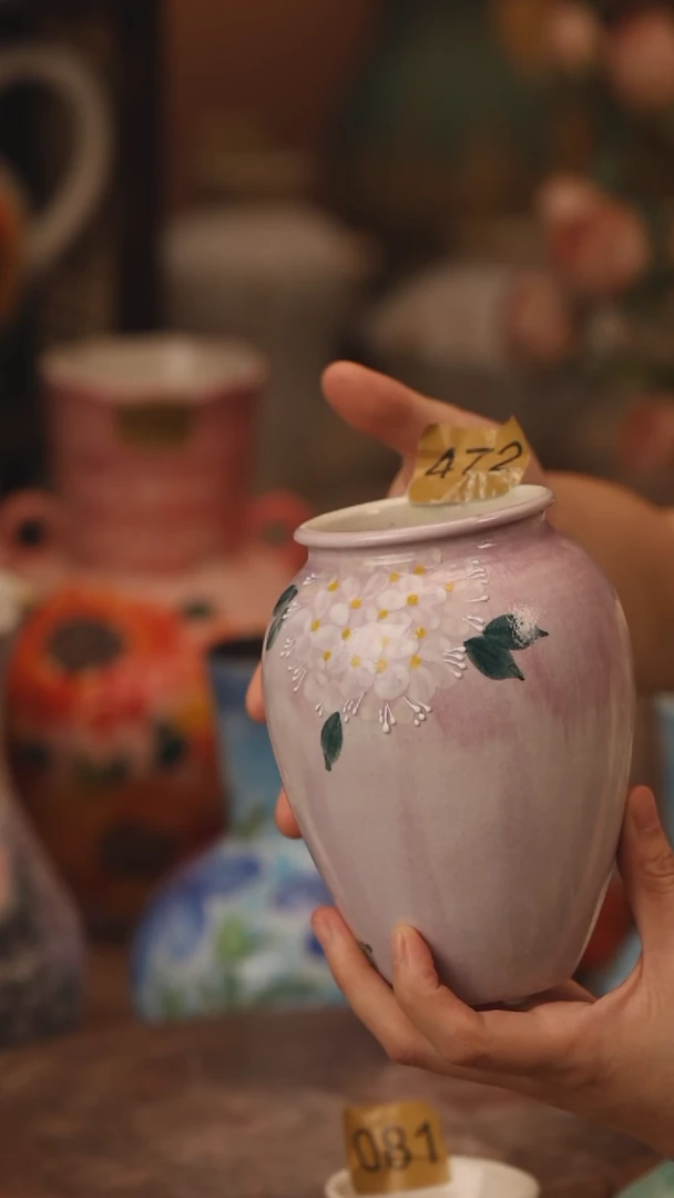 陶瓷472景德镇设计师手作花器摆件侘寂风