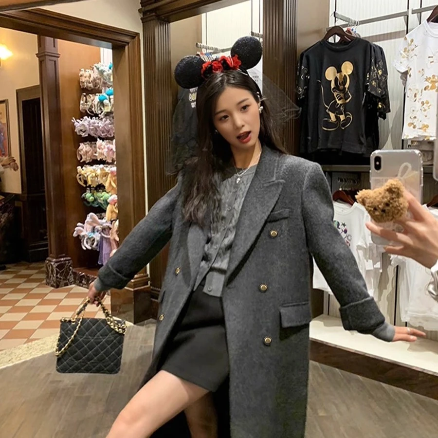 新款呢子大衣女秋冬2025中长款韩系高级感爆款流行毛呢外套赫本风