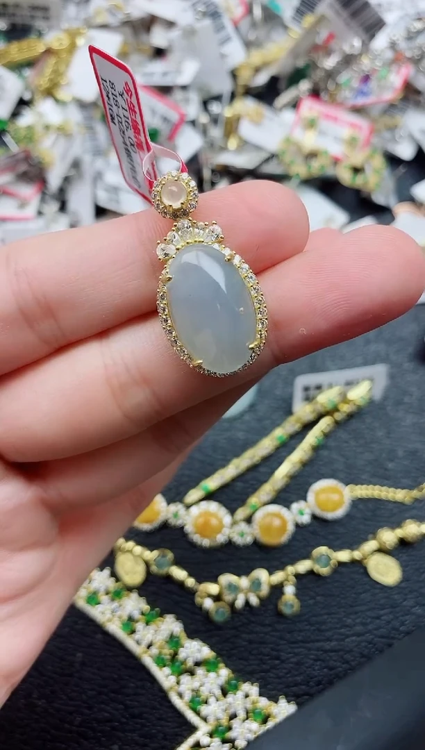 银S925镶嵌戒指翡翠1