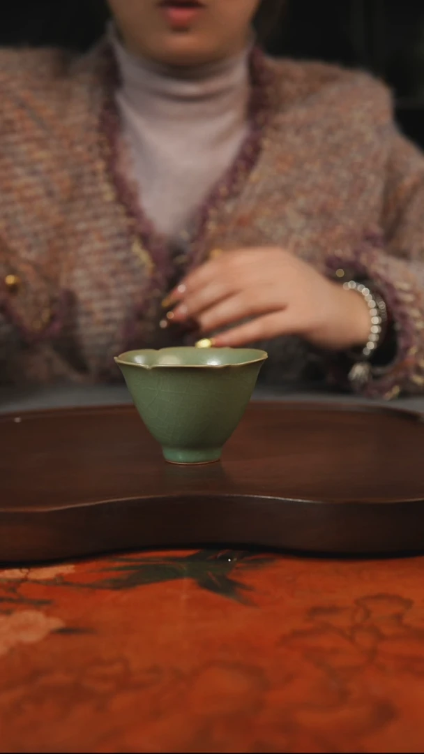 杯子瓷君*汝州原产地原矿仿古老釉q