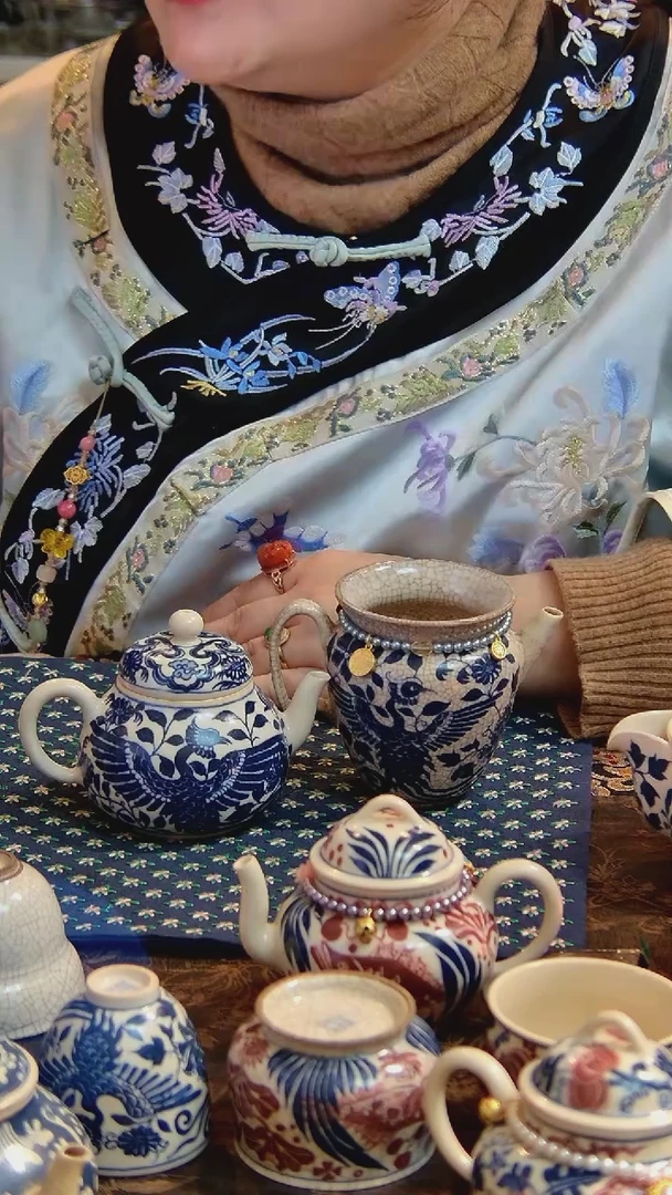 【闪购商品】茶具凤凰2件套手绘手工