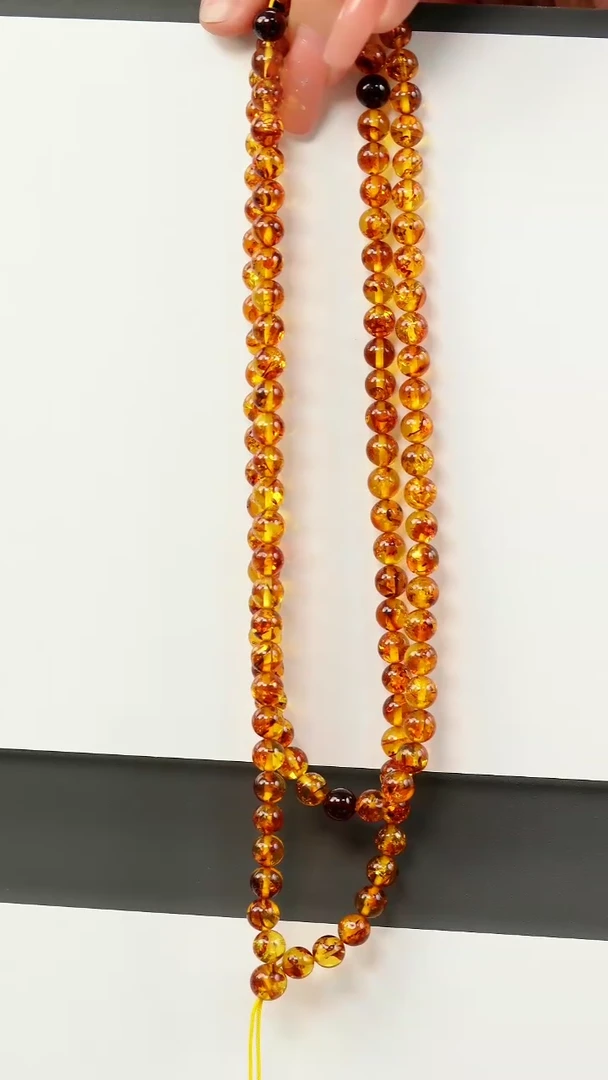 【闪购商品】琥珀（花珀）手链未镶嵌6+花珀108手串