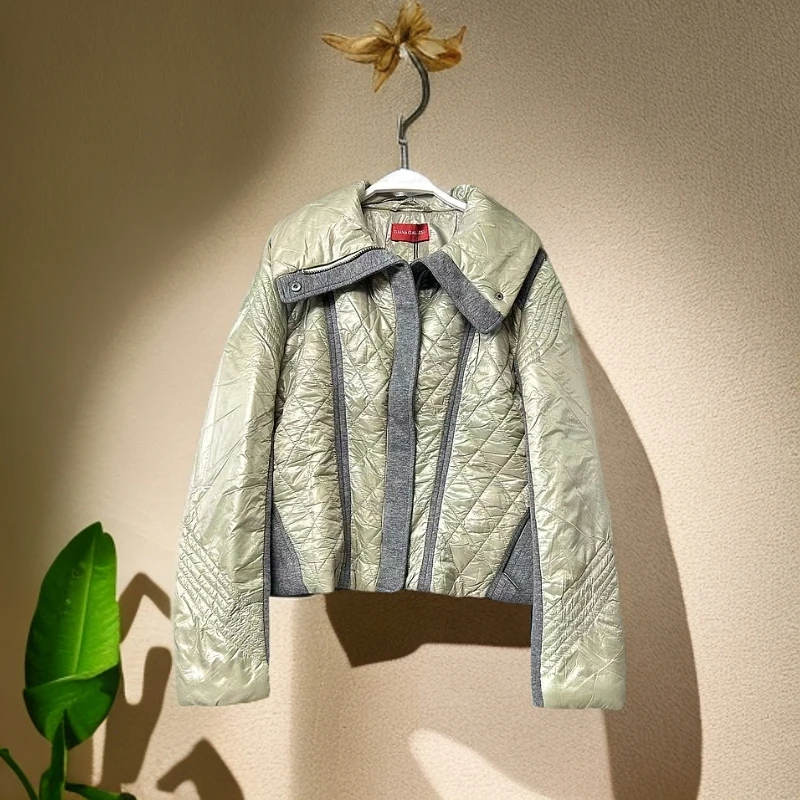 短款棉衣女2025新款外套时尚休闲女士拼接春秋冬翻领百搭