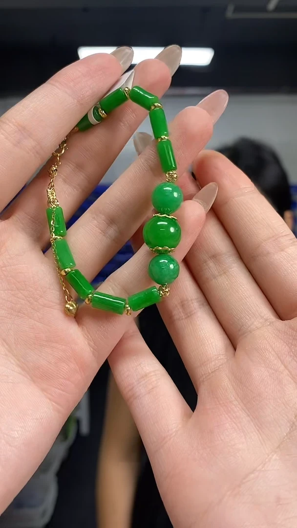 未镶嵌手链翡翠多样性发其一颜色微差
