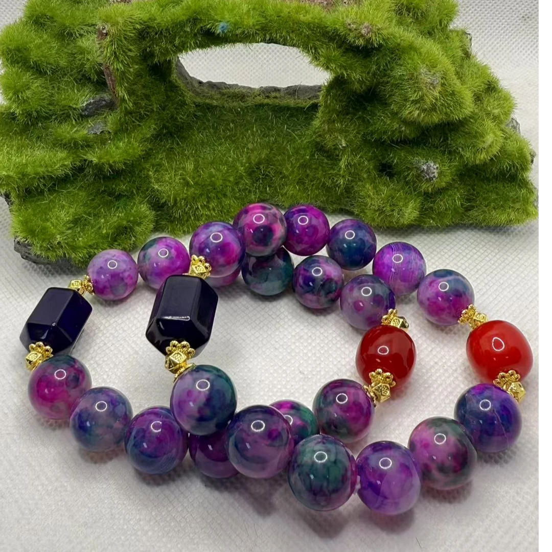 S8290-七彩霞光药王石红卡玛瑙手串-送礼佳品-多样性只发一件