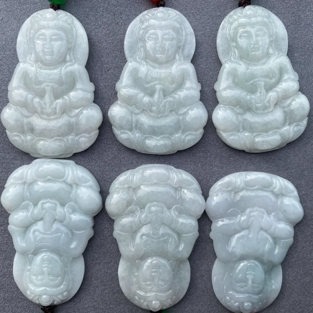天然缅甸A货翡翠观音吊坠多样性发货拍一发一