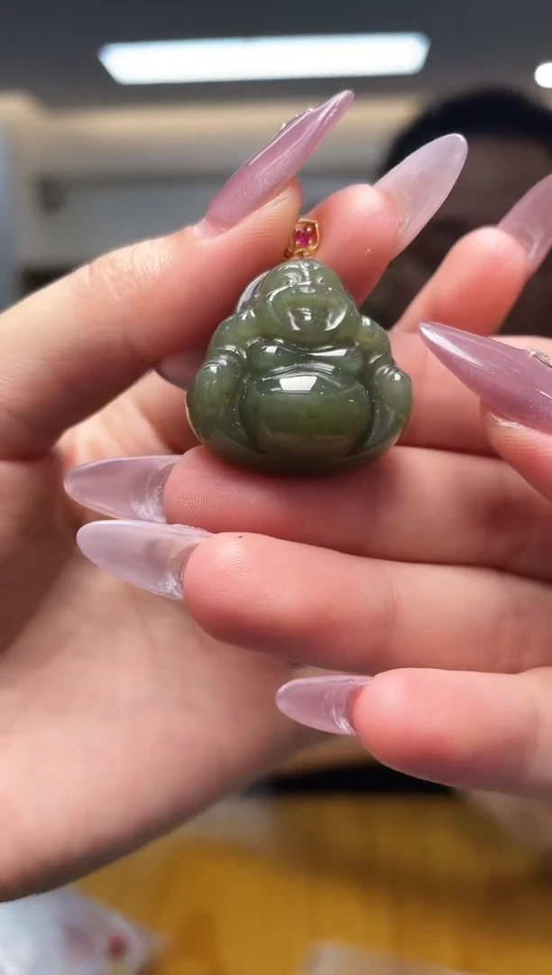 和田玉银S925镶嵌吊坠(不含链)（多样性单个发货）