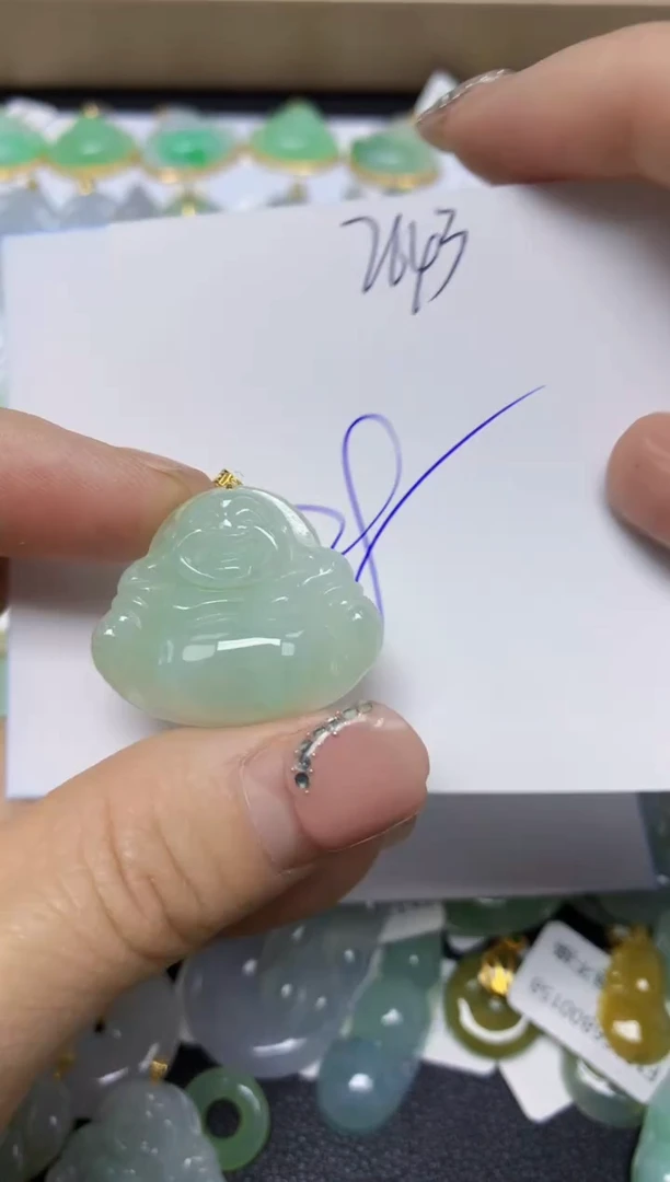 【闪购商品】翡翠挂件18K金镶嵌 天然翡翠A货