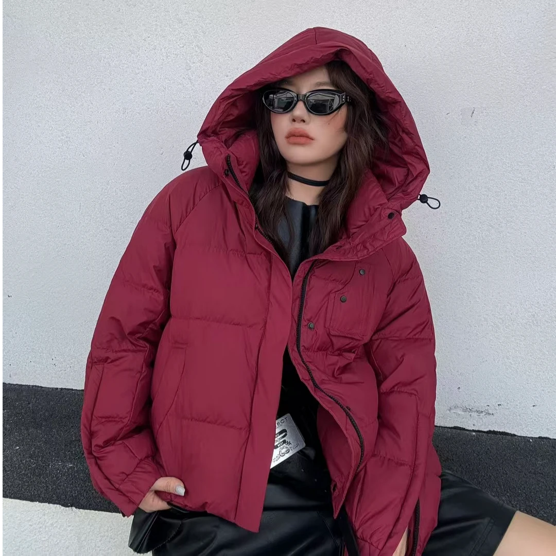 7003新款设计感宽松显瘦连帽羽绒外套.