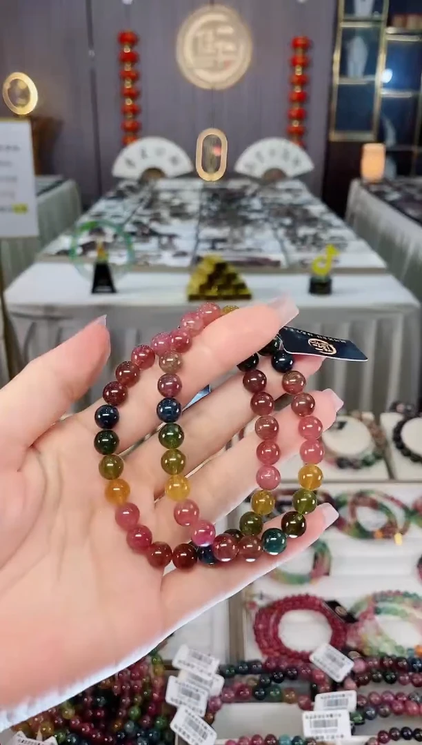 未镶嵌老矿碧玺单圈手串7mm+碧玺hon多样性发货一条