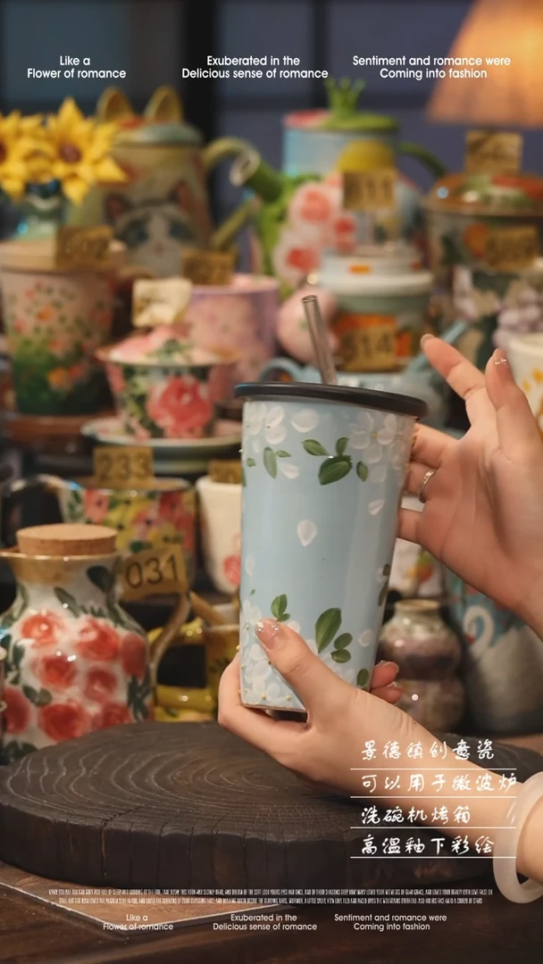 陶瓷景德镇高温釉下彩手工手绘款式