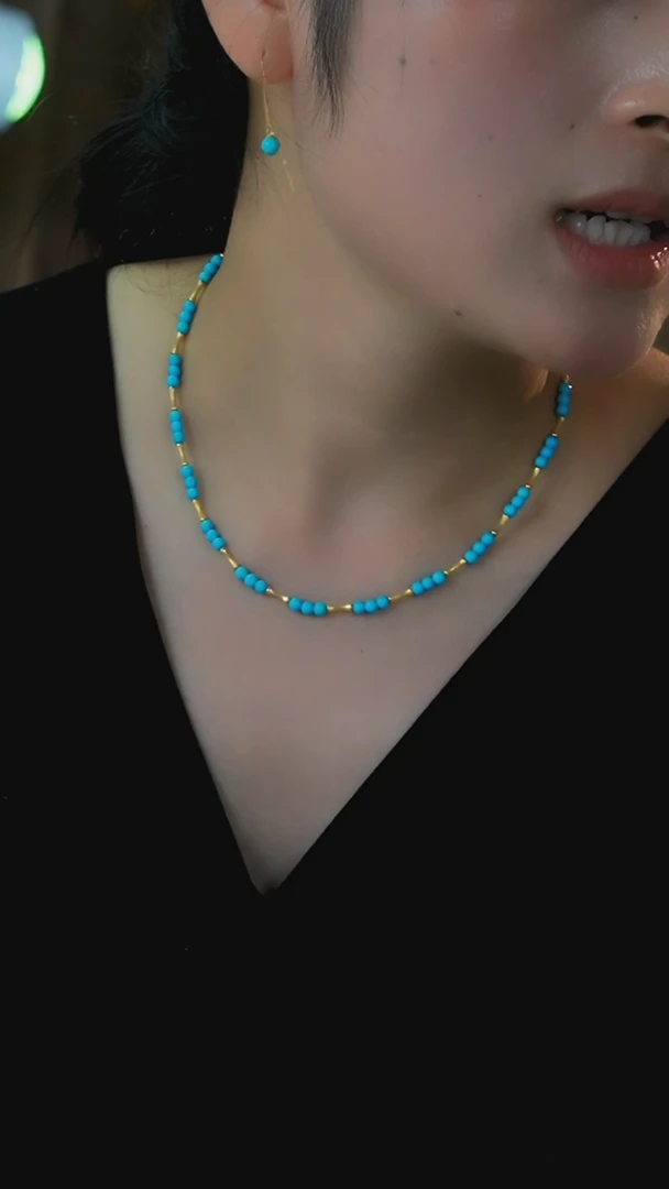 【闪购商品】绿松石项链18K金镶嵌发货一件