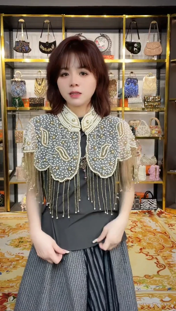 织物珠韵恒泽重工串珠手提包