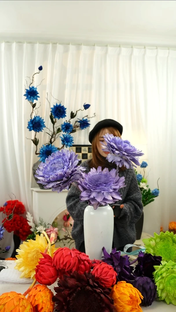 永生洋蓟 霸王花 3个头叶片有伤【紫罗兰】A686