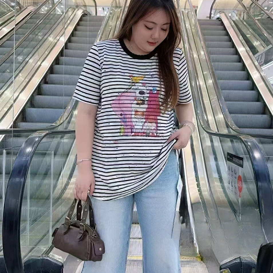 二姐家妃7378新款百搭条纹T恤