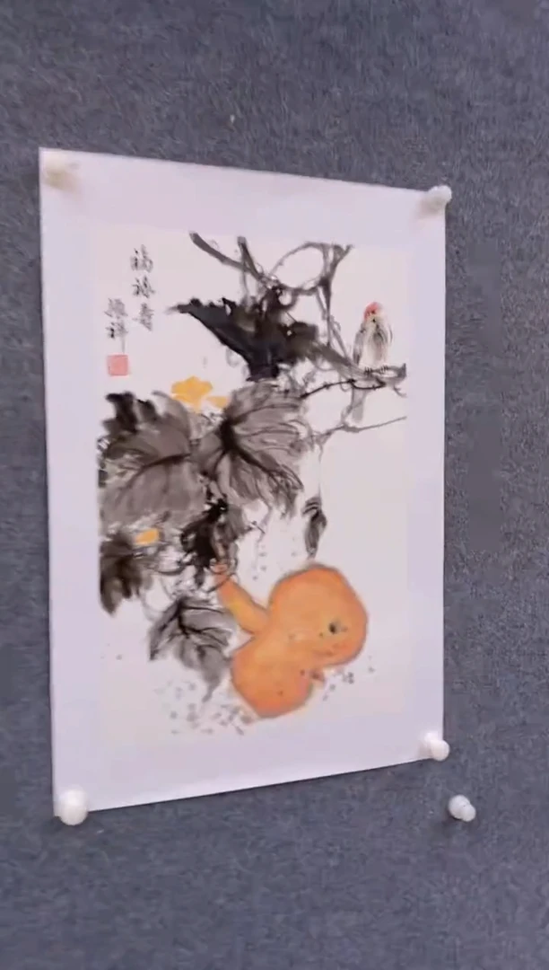 【闪购商品】国画3.5-赵振祥四尺三开花鸟-4