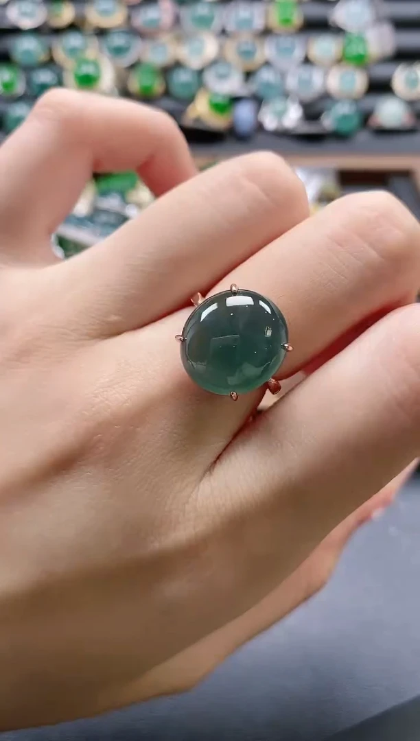 【闪购商品】翡翠戒指银S925镶嵌51511