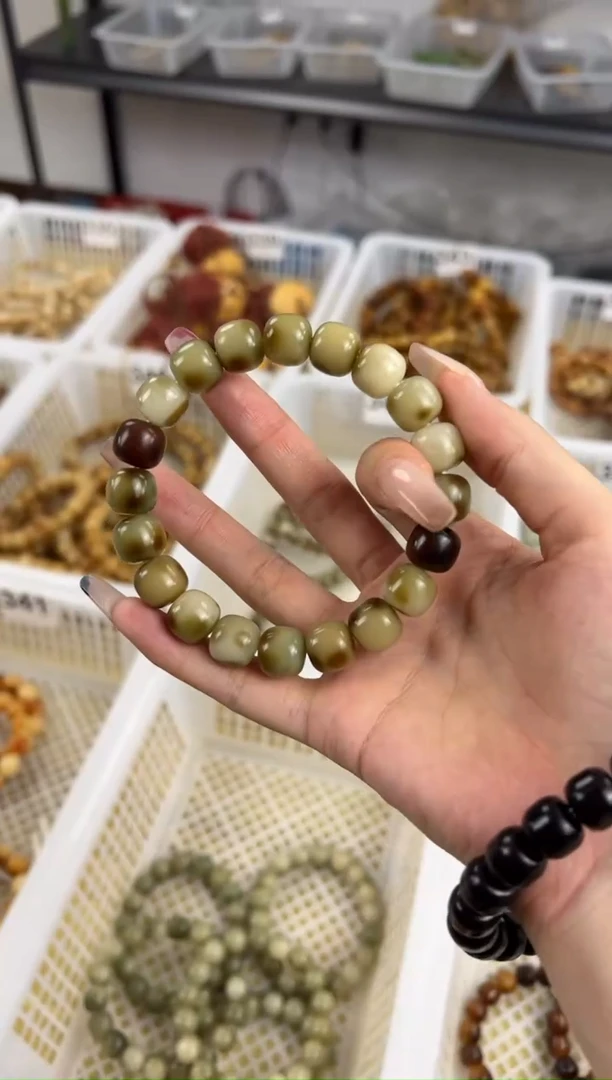 手串菩提根/象牙果卡12乌龙对顶飘花文玩手串344