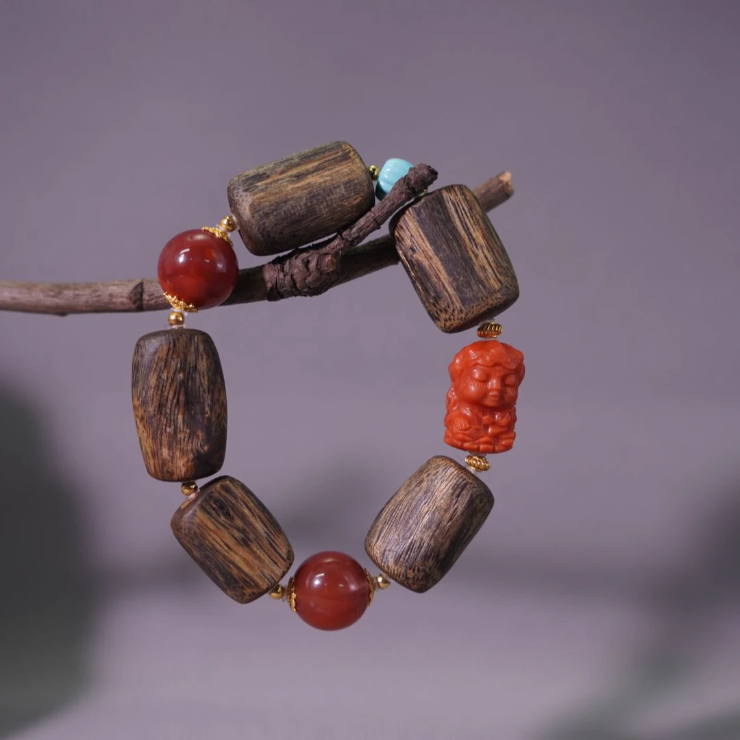 【樱茉 】18k金沉香手串 多样性发其一