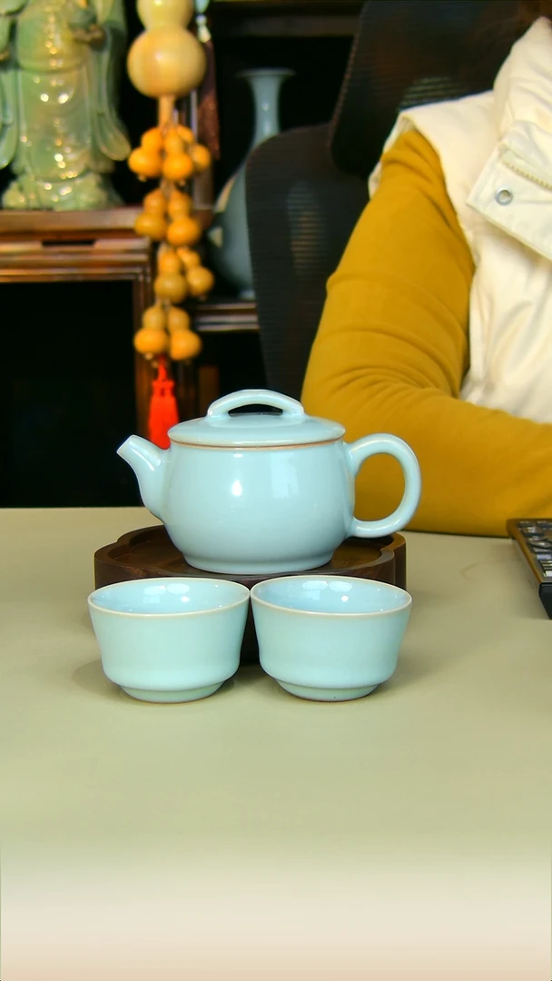 杯子陶汉瓦加两杯全手工原矿天青不完美