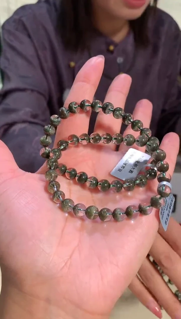 【闪购商品】水晶手链未镶嵌7mm左右绿幽灵手链多样性发其一