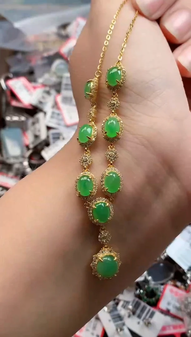 银S925镶嵌戒指翡翠天然A货缅甸翡翠