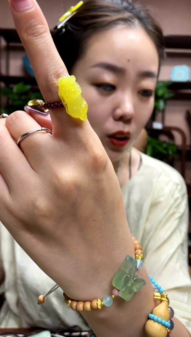 岫玉未镶嵌戒指多样性发货其中发一