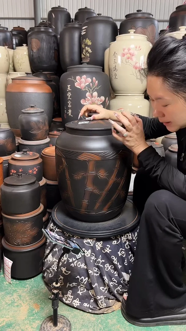 罐瑕疵茶缸高44cm  竹子  889