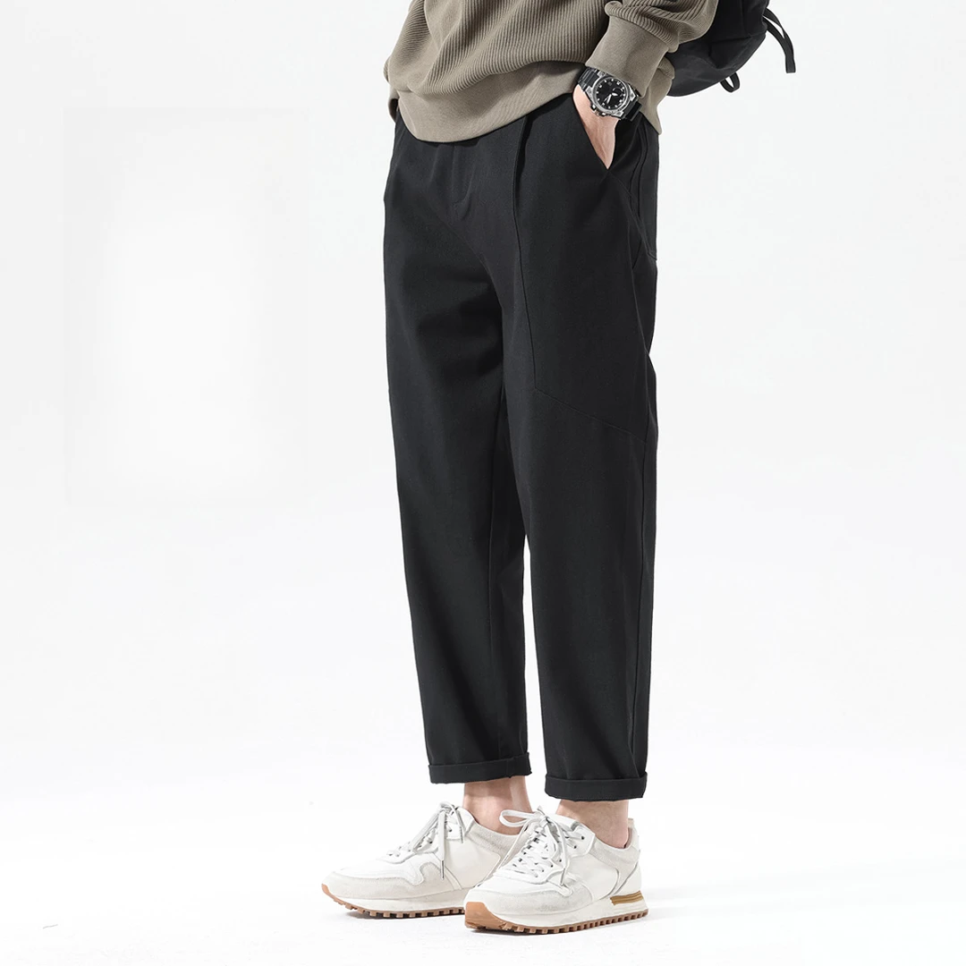 潮牌抗皱陆地棉秋季薄款牛仔裤子男士宽松直筒原色休闲长裤