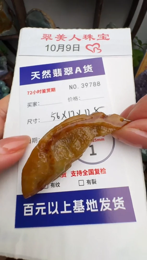 颈饰未镶嵌翡翠原石39788