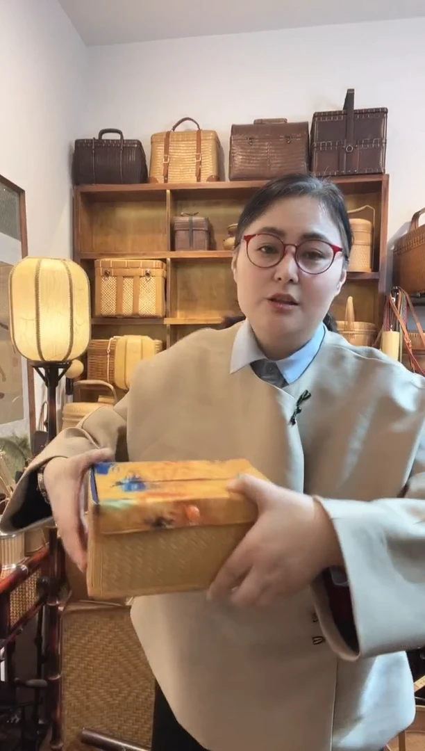 竹编缎面纸巾盒黄山大