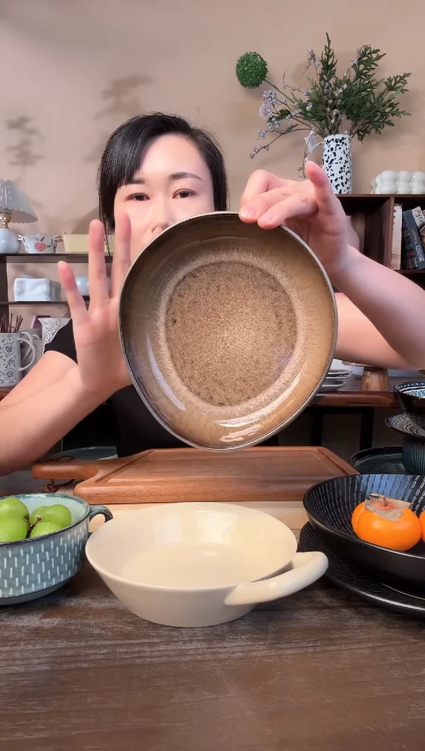 7.9英寸异形窑变钵钵碗微瑕