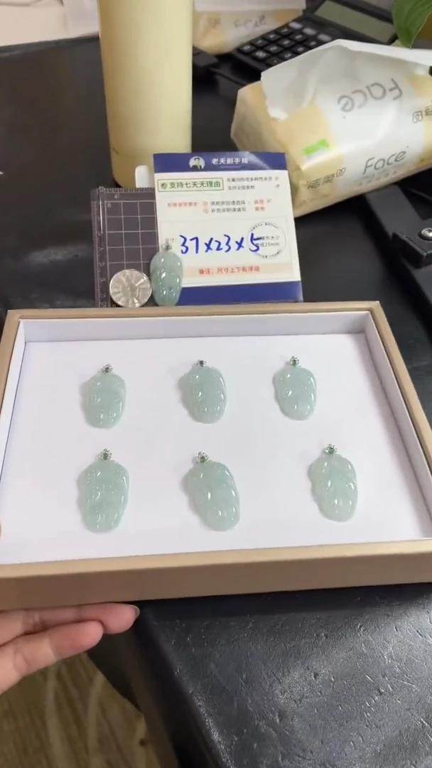 翡翠18K金镶嵌颈饰叶子配绳10/多样性发其一CP