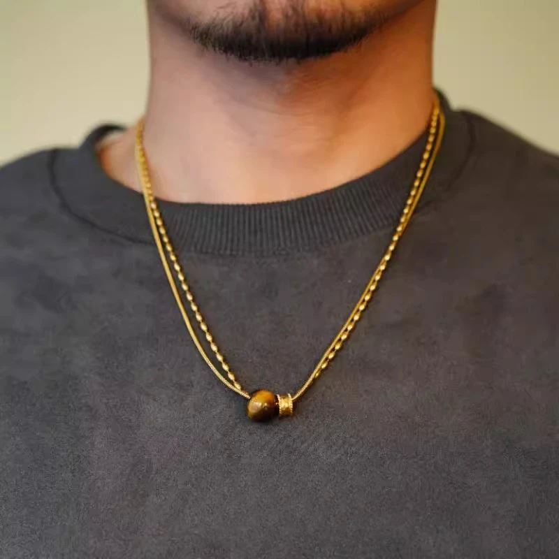 BTSP 原创设计美拉德棕色欧美极简项链高级感锁骨链