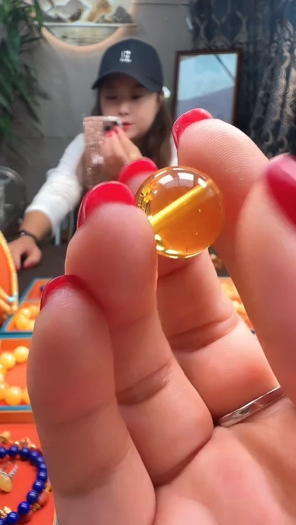 裸石琥珀未镶嵌14+蜜蜡圆珠单颗